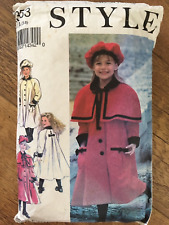 Style 2353 Victorian Edwardian Childs Coat, Cape, Hat Sewing Pattern Sz 3-8 RARE