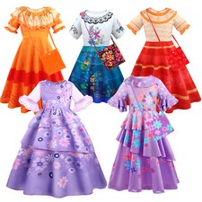 Encanto Isabela Pepa Girls Dress Party Fancy Princess Costume Cosplay Kid Dress