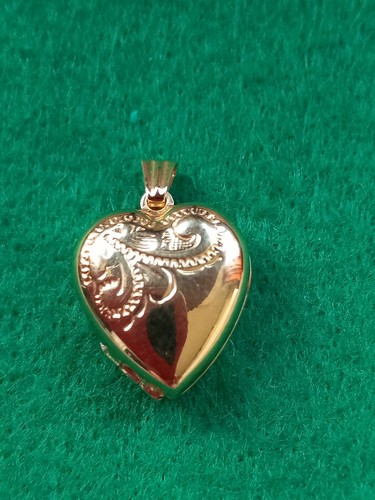 Rolled gold heart locket - gold,