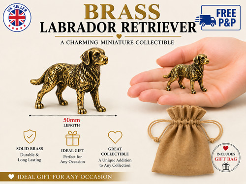 Small brass labrador retriever - small,