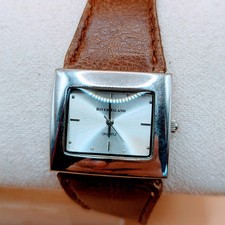 River Island Quartz Watch. Leather Strap. Working. New Battery.