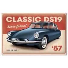 Citroen DS19 French Classic 1955 Artwork Printed on Aluminium Metal Sign