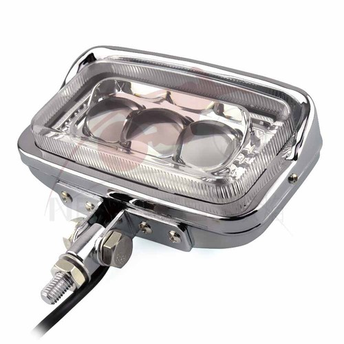 Square retro chrome headlight - square,