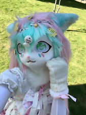 Fursuit Blue Pink Husky Dog