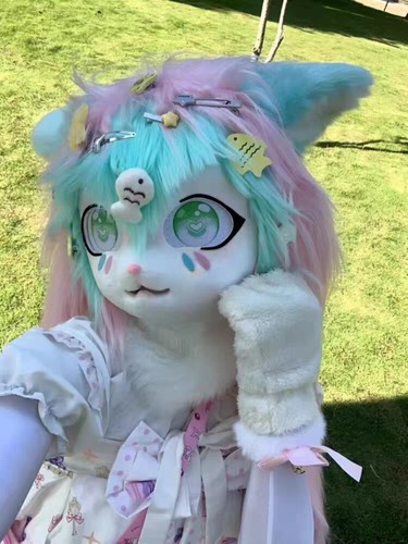Fursuit blue pink husky - blue,