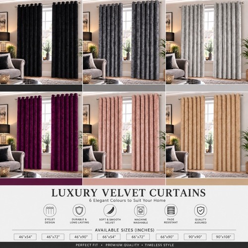 Luxury crushed velvet curtains - crushed,
