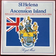 St Helena Ascension 1984 BUNC Coin Collection Set: Penny - £1 Pound ~ Royal Mint