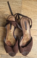 Nine West Brown Wedge Sandals