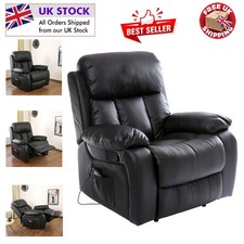 Luxury Heated Massage Recliner Chair in Bonded Leather for Relaxation and Gaming