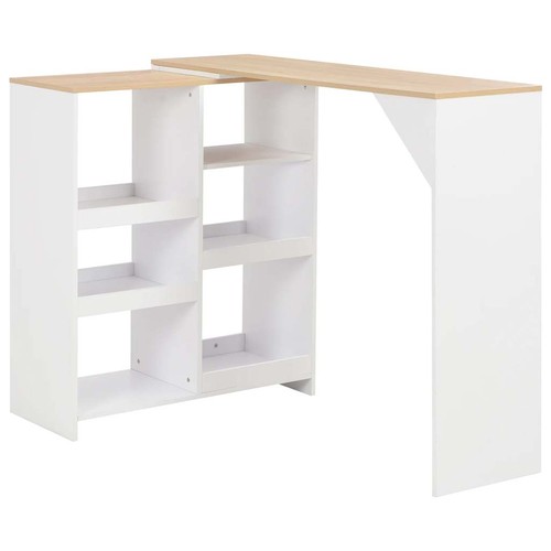 Bar table with - moveable, shelf