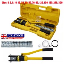 16 T Hydraulic Wire Crimper Crimping Tool Battery Cable Lug Terminal 15 Dies UK