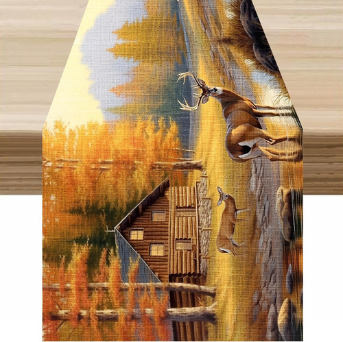 Vintage deer table runner - vintage,