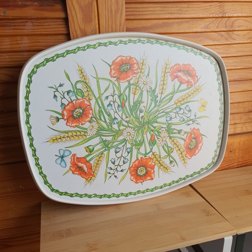 Retro poppy tray bright - retro,