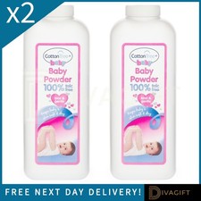 2 x COTTON TREE BABY BODY POWDER 100% TALC FREE ABSORBS MOISTURE SOFT SKIN 280G
