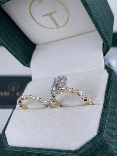 Diamond ring band set igi - diamond,