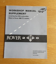 Rover 2000 Workshop Manual