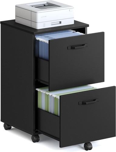 Matte black drawer file - 2-drawer,