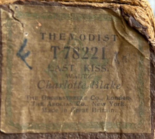 Vintage pianola roll last - roll,