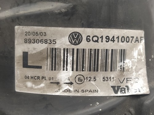 6q1941007af headlamp left - headlamp, side