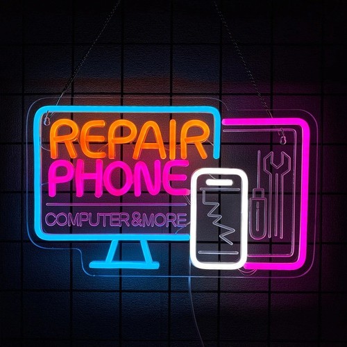 Phone repair neon sign - repair,