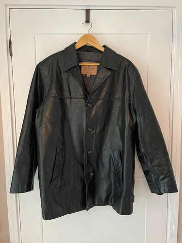 Lined vintage black leather - vintage,