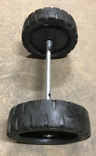 2 x 10" PUNCTURE PROOF SOLID RUBBER SACK TRUCK TROLLEY WHEELS AND AXLE