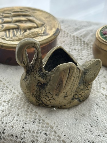 Rare solid brass swan - solid, candle