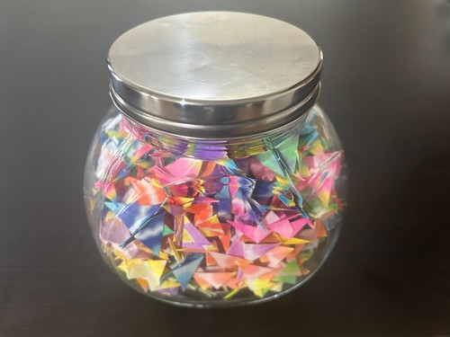 Rainbow paper cranes - rainbow,