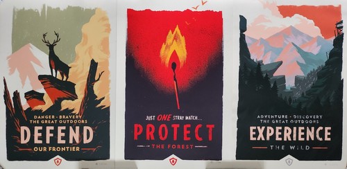 Olly moss firewatch print set - moss,
