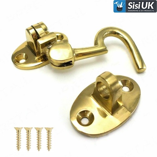 Brass silent cabin hook - brass, small