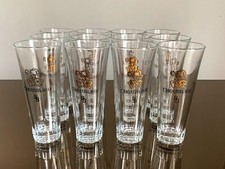 12 x Vintage French Chevalier Cognac Brandy Glasses with Gold Branding