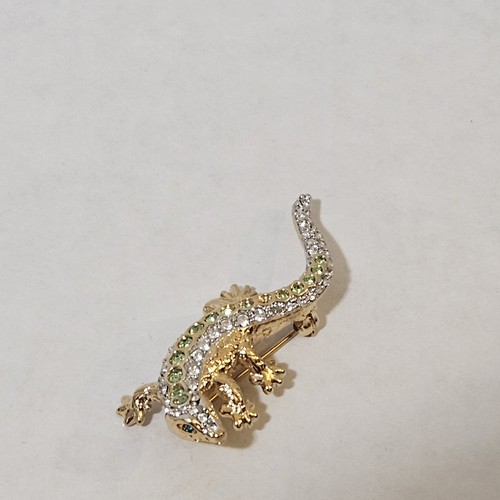Swarovski gecko lizard brooch - gecko,