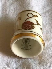 Vintage 1980 Franklin Mint Collectible Thimble - Gold Swan, Rose & Butterfly