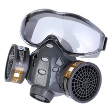Full Face Gas Mask for Paint Spray Chemical Respirator With Goggles Protection