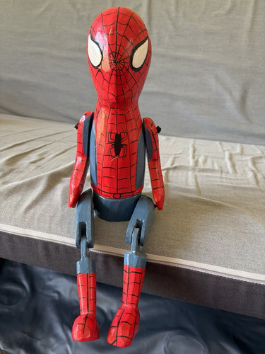 Hand painted spider man wooden - painted, spider-man