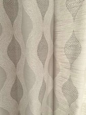 Quality Modern Geometric Eyelet Long Curtains and Matching Roman Blind