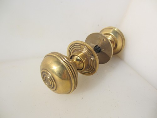 Brass beehive door knobs - brass,