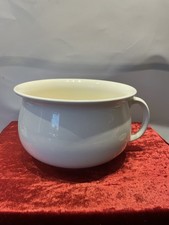 Large Rare Vintage Chamber Pot Planter Cream Pottery Ceramic creamy white