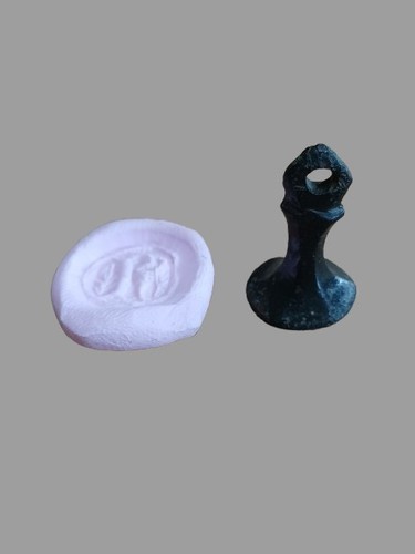 Medieval bronze chessman seal - bronze,