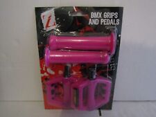 Zombie BMX 1/2" THREAD PEDALS AND HANDLE BAR GRIP SET PINK