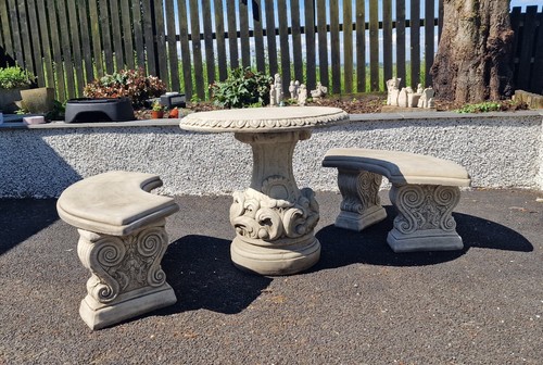 Large round garden table set - garden,