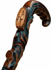wooden walking stick hand