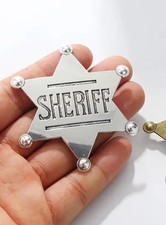 Sheriff's Badge, Police , Cowboy Party Decoration Star Brooch Officer Costume