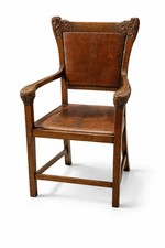 Arts & Crafts Oak Armchair –