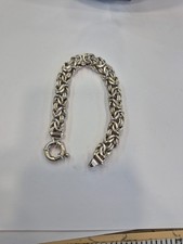 (2055) Sterling Silver/925 Byzantine Bracelet  7 & 3/4 Inch