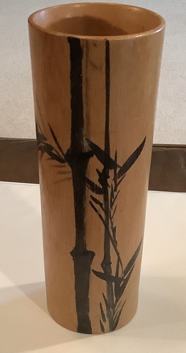 Japanese bamboo flower vase - japanese,