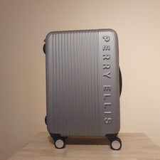 Perry Ellis Suitcase Hardshell Luggage | 4 Spinner Wheels | Silver | 26 Inches