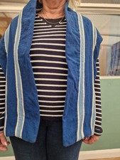 Scarf, University of St Andrews, undergraduate, wool, dark/light blue, white.