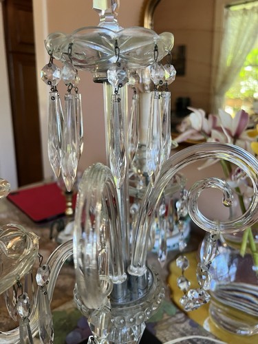 Crystal candelabra pair med - candelabra,