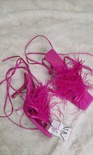 ZARA Hot Pink Fluffy Feather